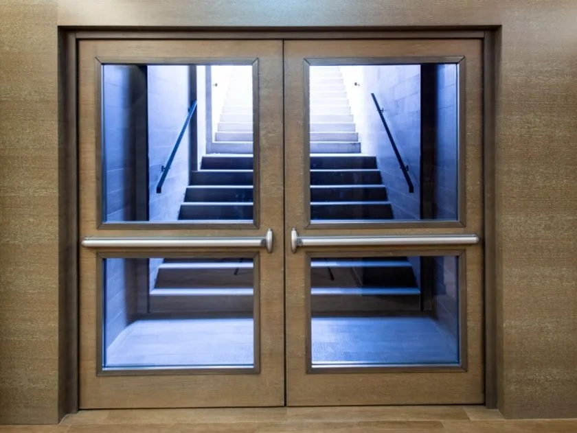 باب خشب زجاج مقاوم للحريق